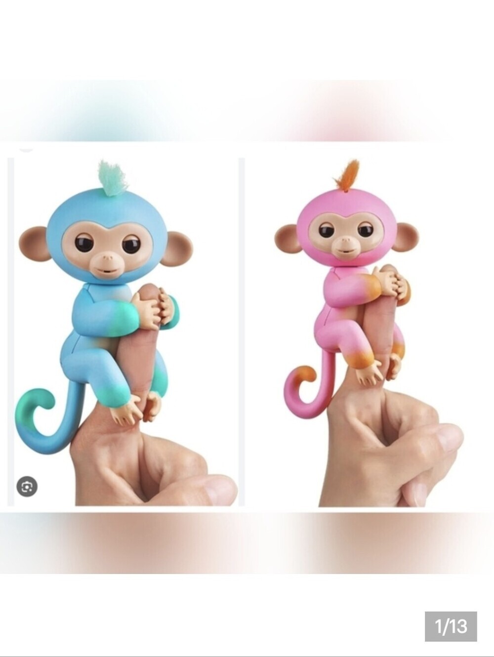 Fingerlings Wowwee Interactive Monkey Toys- Charlie & Summer Blue & Pink